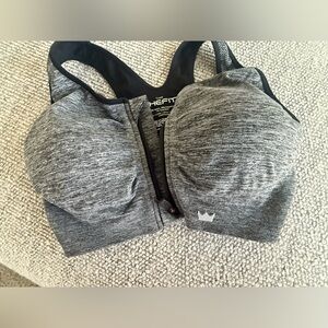 SHEFIT Luxe Black and Gray Sports Bra